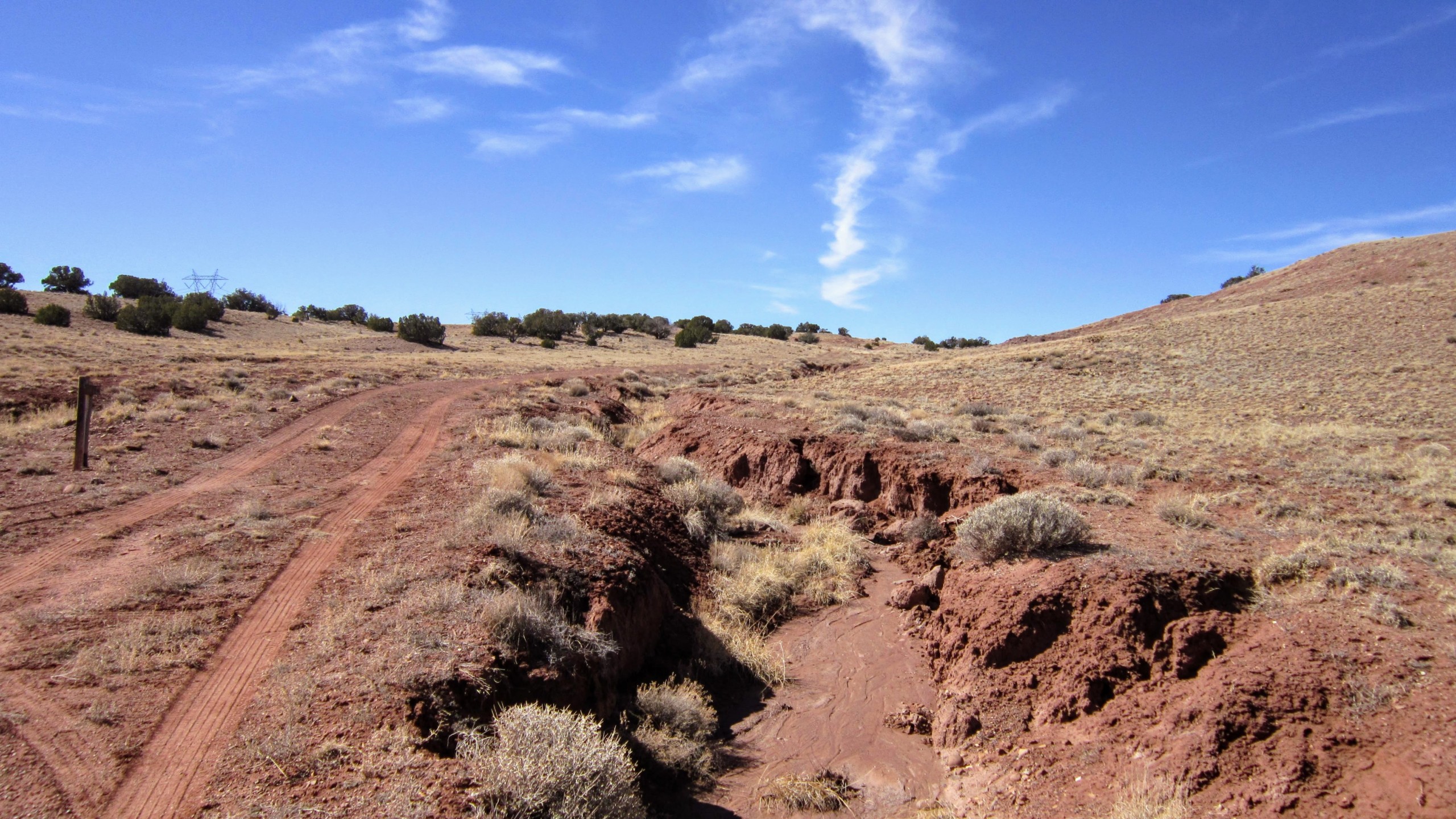 Road facing West-Wash along road near southern border